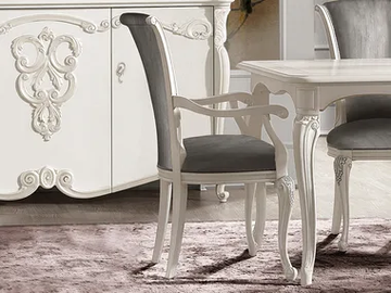 PUCCINI - Upholstered wooden chair with armrests by CASA +39 - view 2